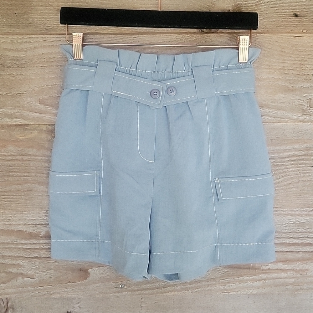 Anthropologie Moon River Paper Bag Shorts Light Blue Size XSmall